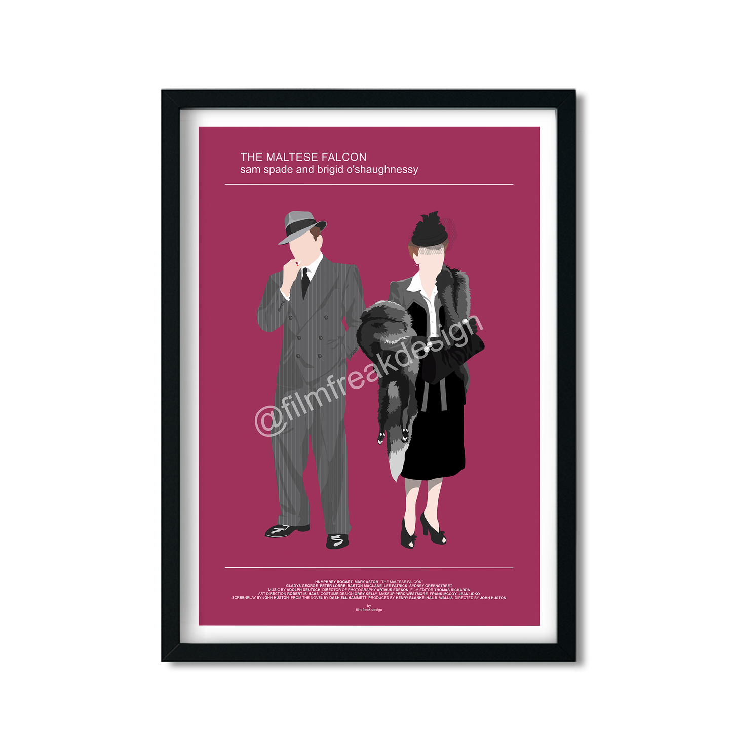 The Maltese Falcon movie poster, Femme Fatale Film Noir, Humphrey Bogart Mary Astor