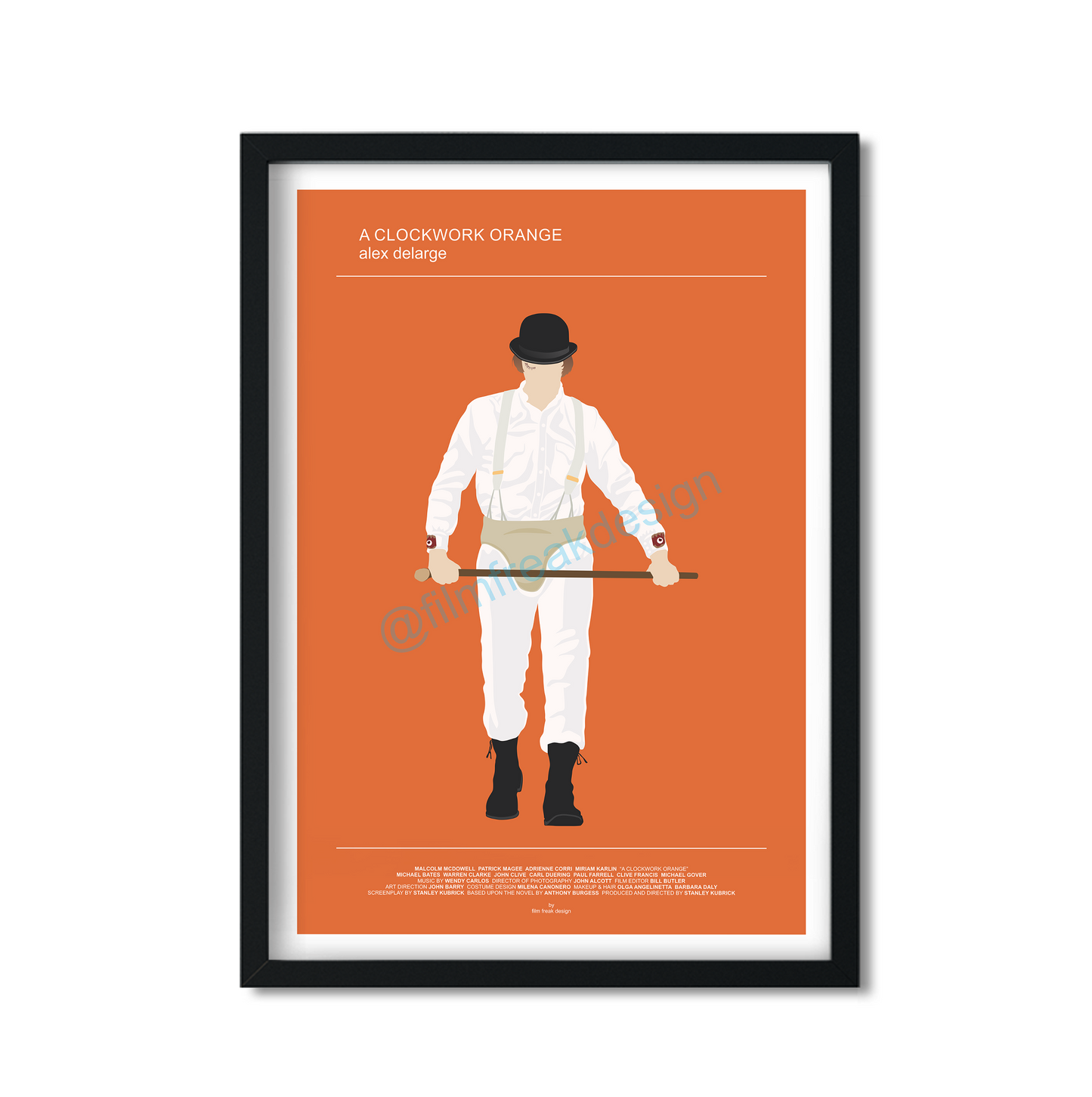 Alex from A Clockwork Orange, Stanley Kubrick poster