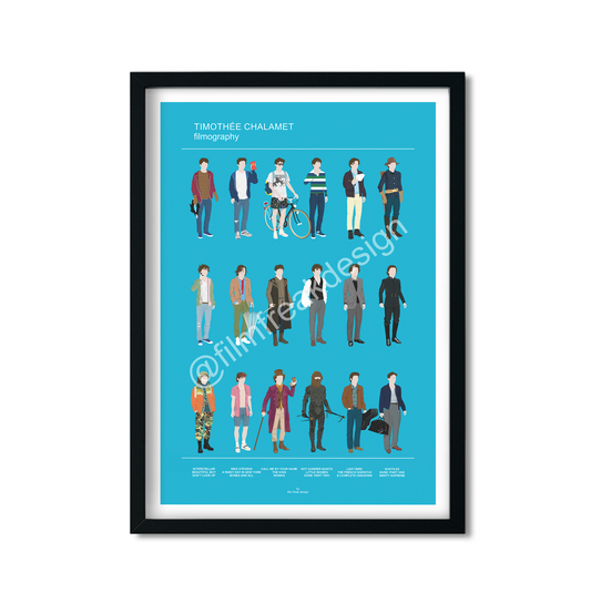 Upgraded! Timothée Chalamet Filmography Poster, wardrobe of his films