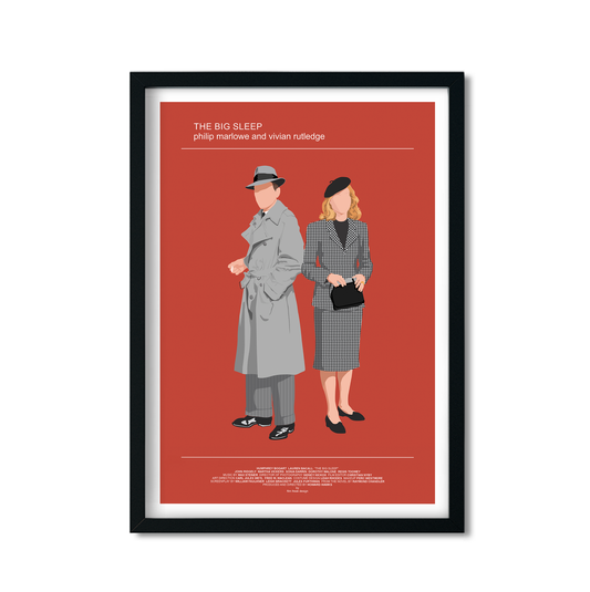 The Big Sleep poster, 1946 Femme Fatale Artwork, Humphrey Bogart and Lauren Bacall