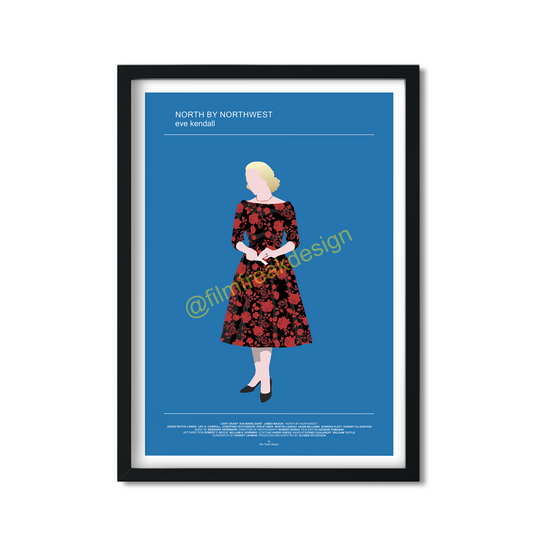 New Poster! North by Northwest 1959 movie poster, Eva Marie Saint Bergdorf-Goodman dress, Alfred Hitchcock