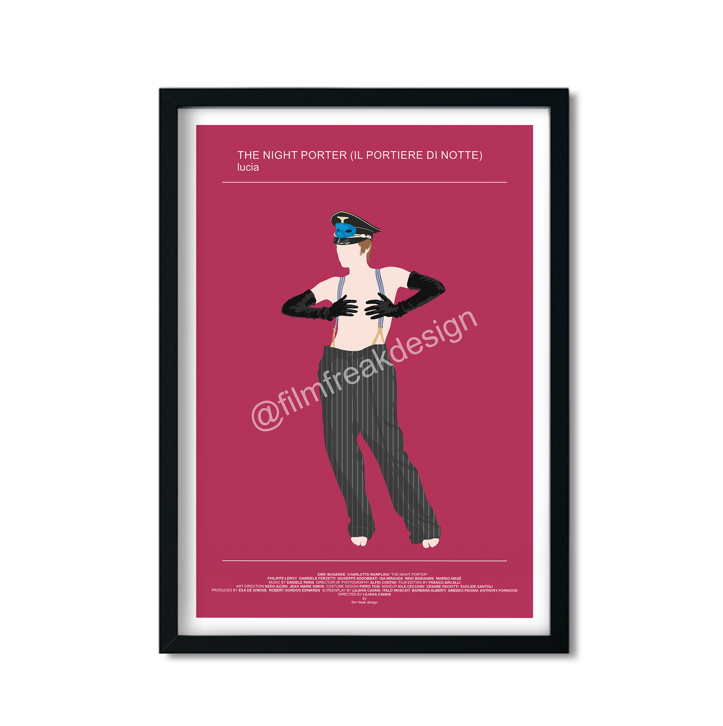 The Night Porter movie poster, Charlotte Rampling as Lucia