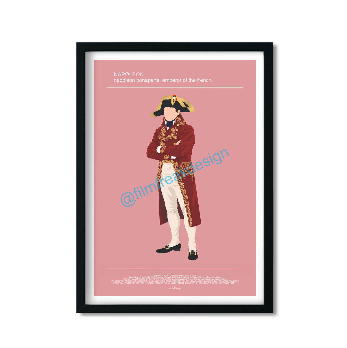 New poster! Napoleon Poster – Joaquin Phoenix Costume Illustration | Movie Fashion Print
