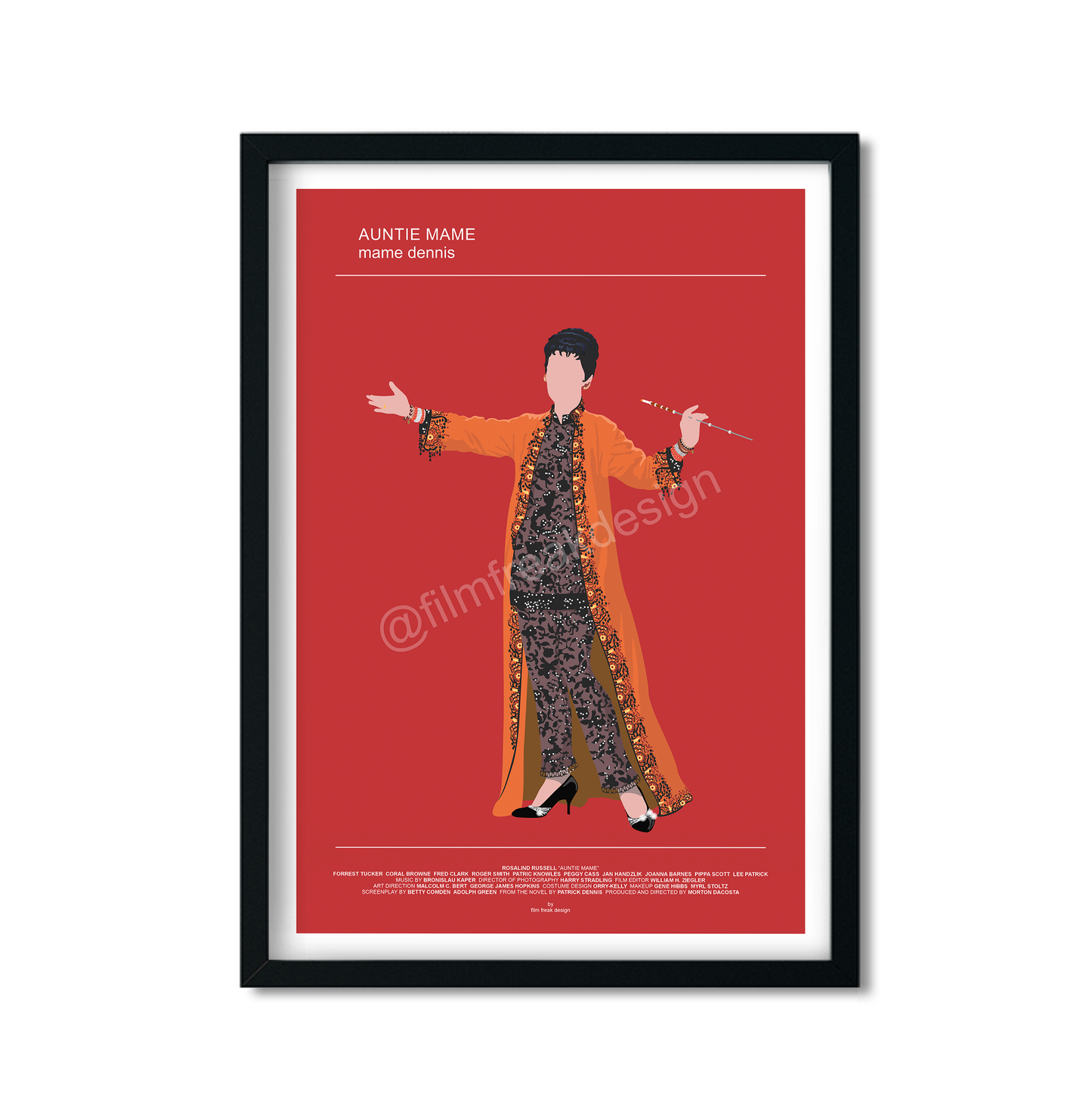 New Item! Auntie Mame 1958 poster, Rossalind Russell as Mame Dennis