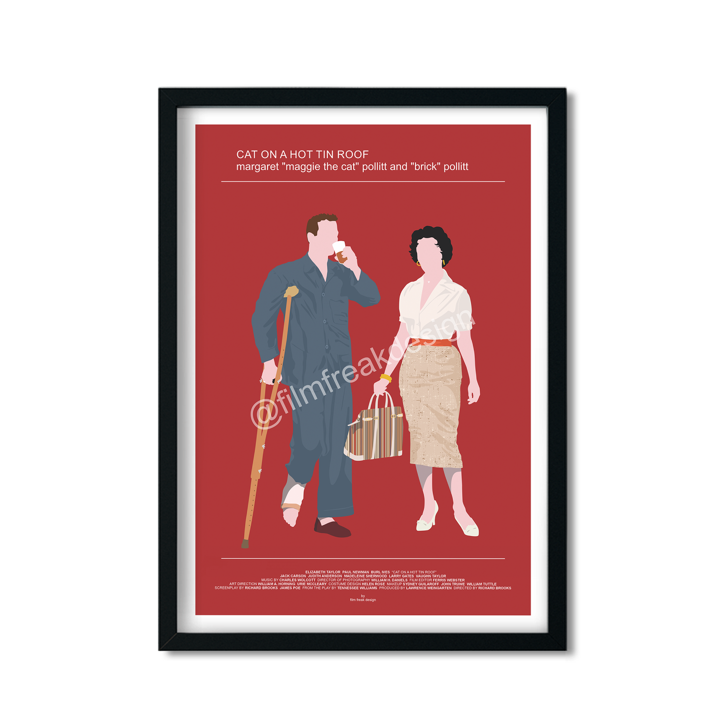 Cat on a Hot Tin Roof movie poster, Elizabeth Taylor and Paul Newman