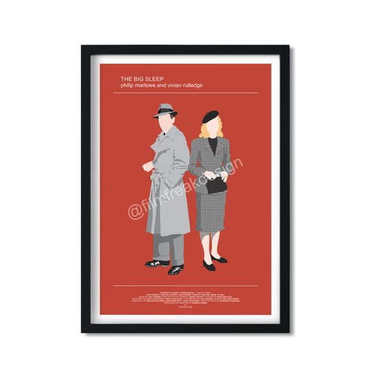 The Big Sleep poster, 1946 Femme Fatale Artwork, Humphrey Bogart and Lauren Bacall