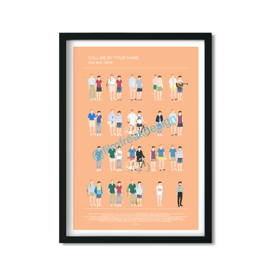 Call Me By Your Name Poster, Oliver and Elio 80s fashion minimal print LGBT
