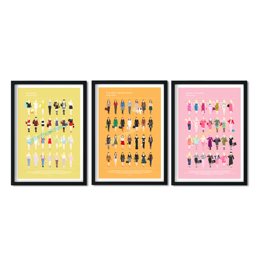 Clueless, The Devil Wears Prada and Legally Blonde Set of 3 fashion movie posters