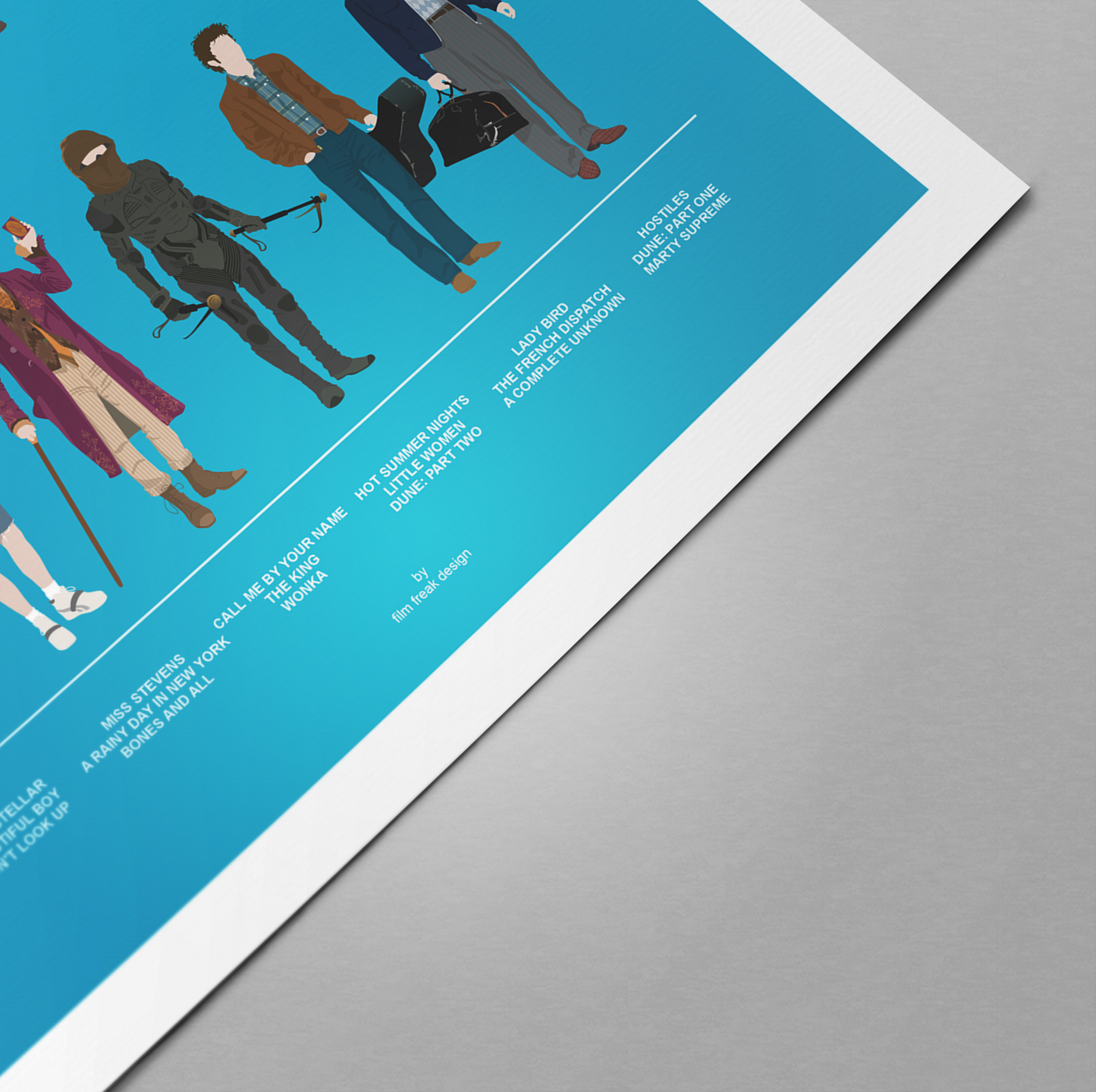 Upgraded! Timothée Chalamet Filmography Poster, wardrobe of his films