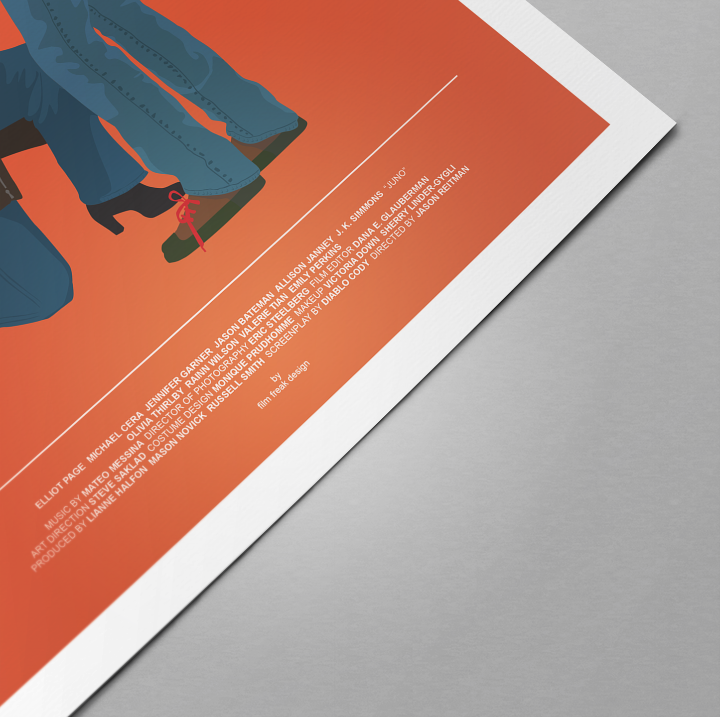 Juno 2007 poster, Elliot Page as Juno MacGuff, Jennifer Garner as Vanessa Loring