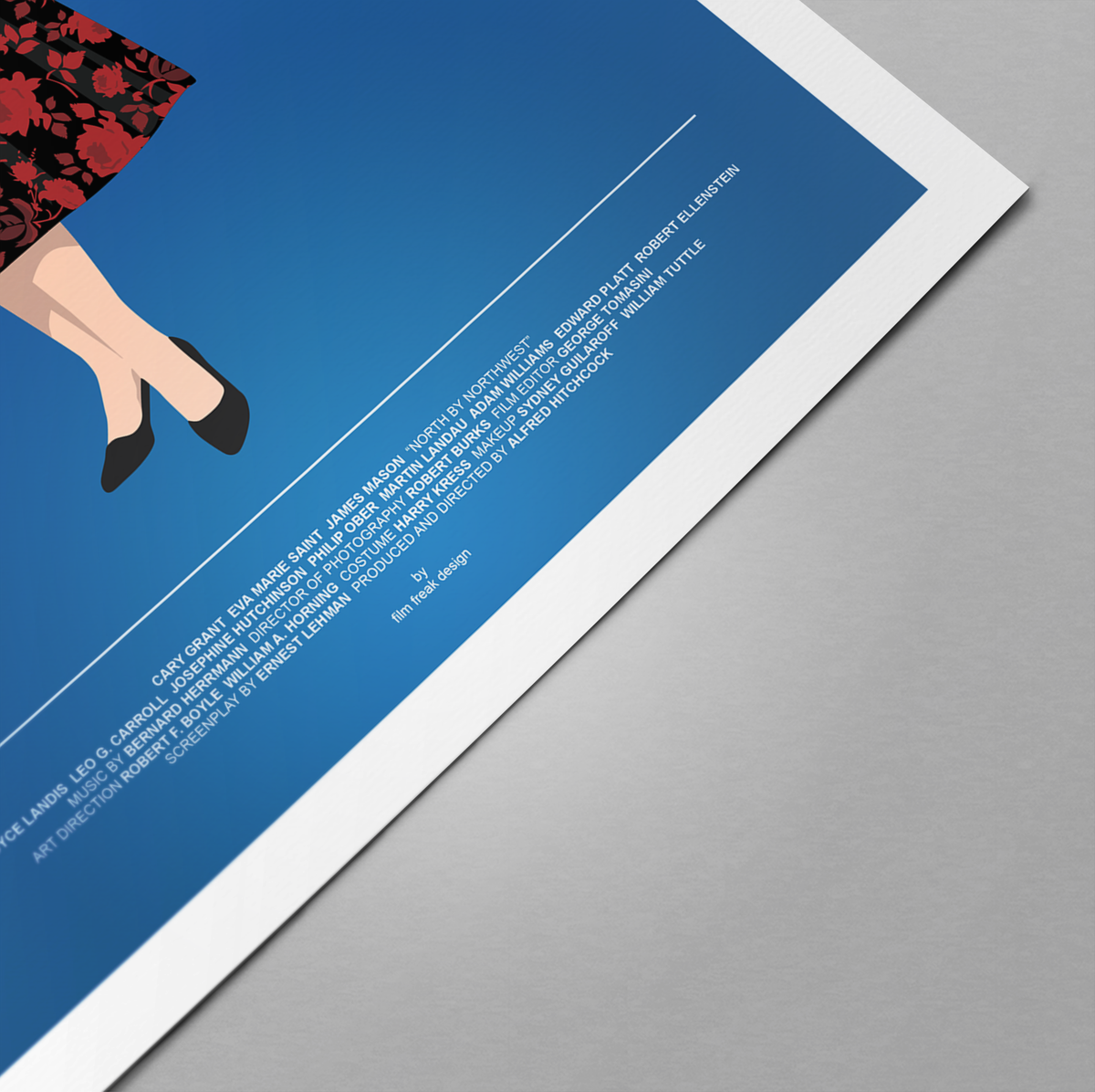 New Poster! North by Northwest 1959 movie poster, Eva Marie Saint Bergdorf-Goodman dress, Alfred Hitchcock