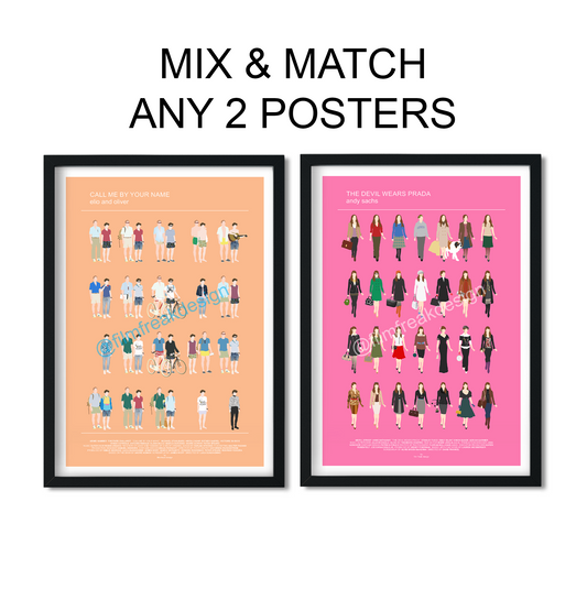 Mix and match 2 prints, Fashion posters gift