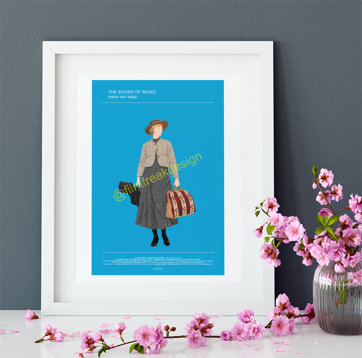 New version! The Sound of Music Poster – Julie Andrews as Maria | Movie Fashion Print