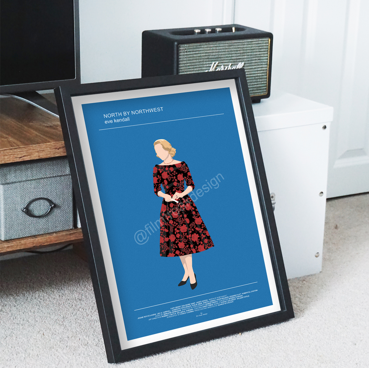 New Poster! North by Northwest 1959 movie poster, Eva Marie Saint Bergdorf-Goodman dress, Alfred Hitchcock