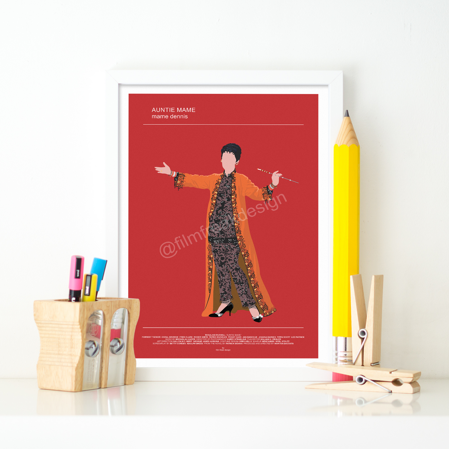 New Item! Auntie Mame 1958 poster, Rossalind Russell as Mame Dennis