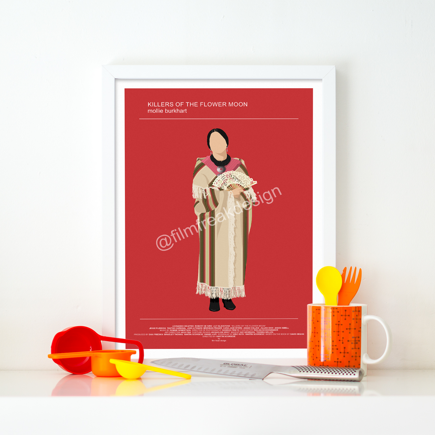 New poster! Killers of the Flower Moon Poster – Lily Gladstone Costume Illustration | Movie Fashion Print