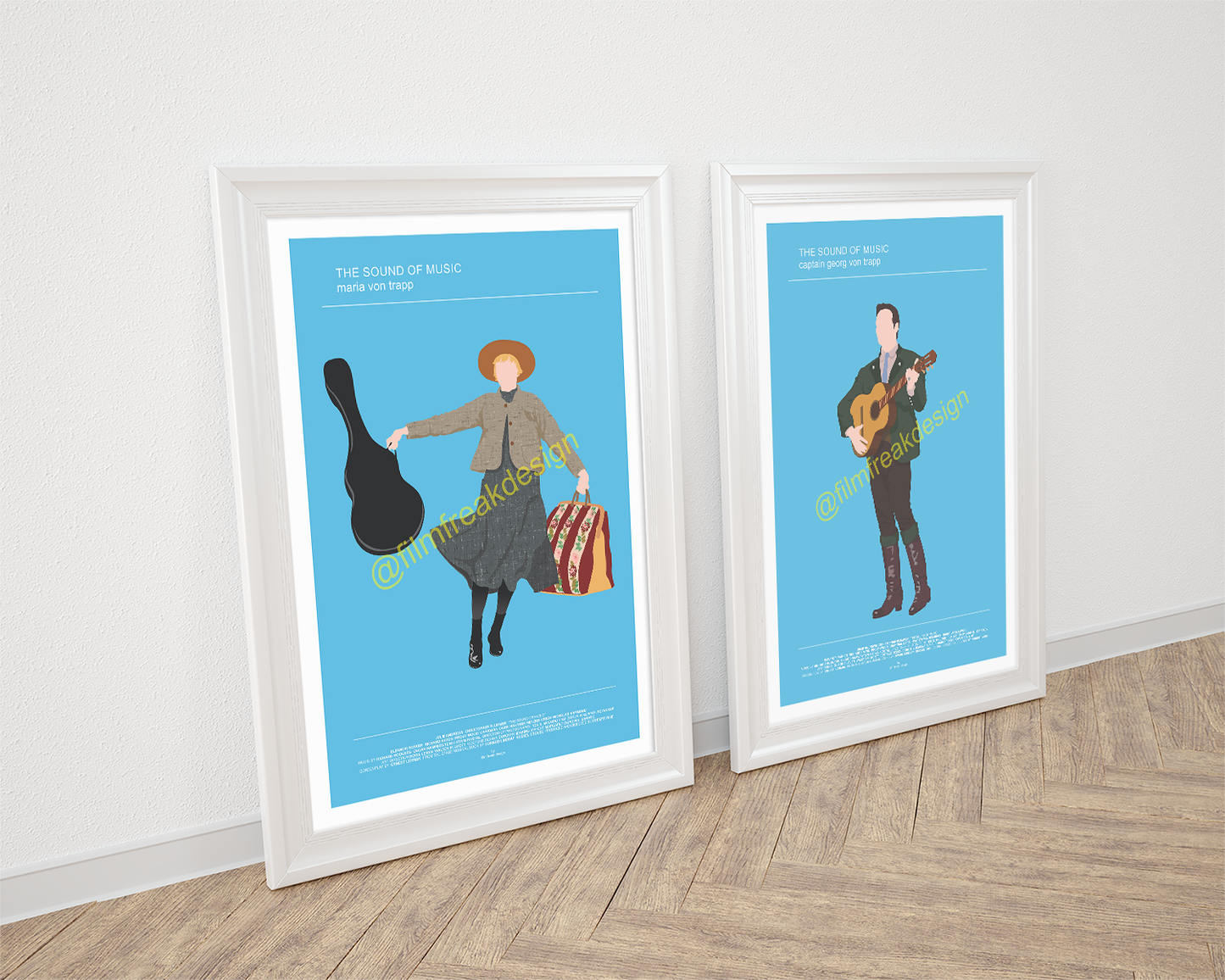 The Sound of Music Set of 2 minimalist movie posters