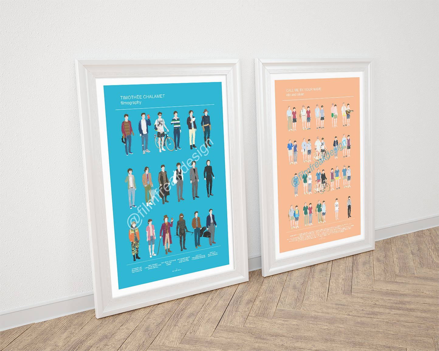 Timothée Chalamet set of posters, Call Me By Your Name + Filmography