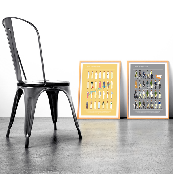 Pride and Prejudice Set of 2 minimalist posters