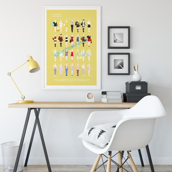 Clueless minimalist fashion illustration, Cher Horowitz poster