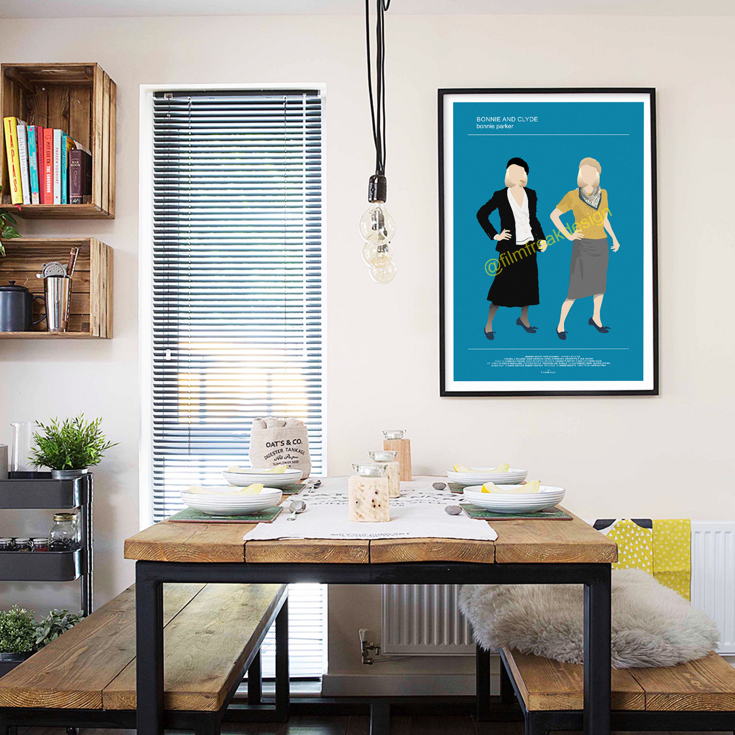 Bonnie and Clyde poster, Faye Dunaway wardrobe print