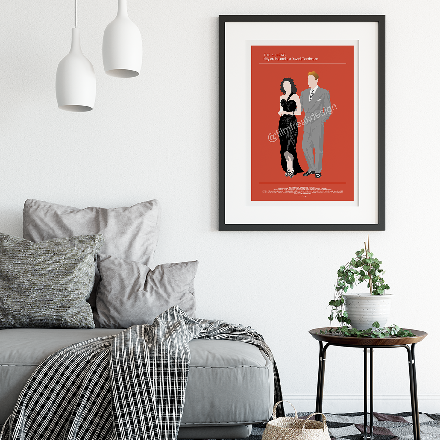 The Killers 1946 Film Noir movie poster, Femme Fatale Classic, Burt Lancaster Ava Gardner