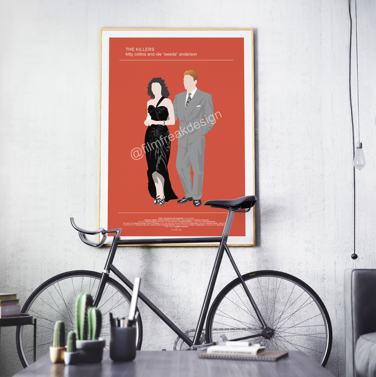 The Killers 1946 Film Noir movie poster, Femme Fatale Classic, Burt Lancaster Ava Gardner