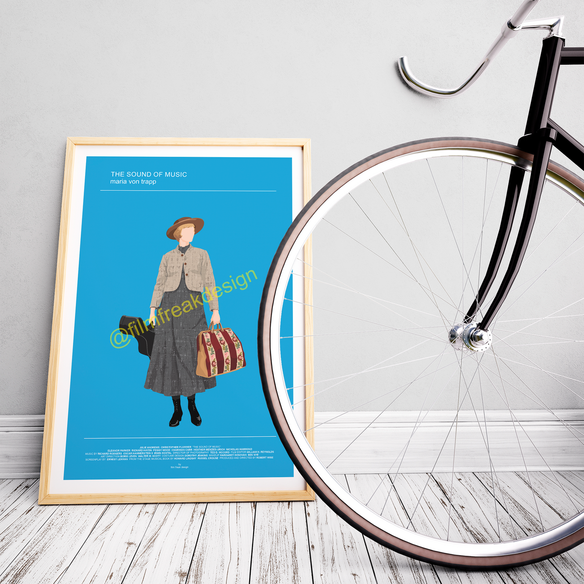 New version! The Sound of Music Poster – Julie Andrews as Maria | Movie Fashion Print