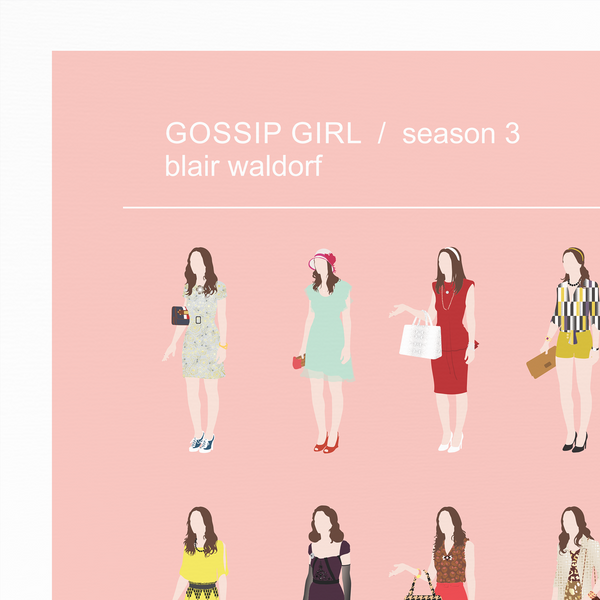 Gossip Girl outfits print, Blair Waldorf Season 3 poster NYC