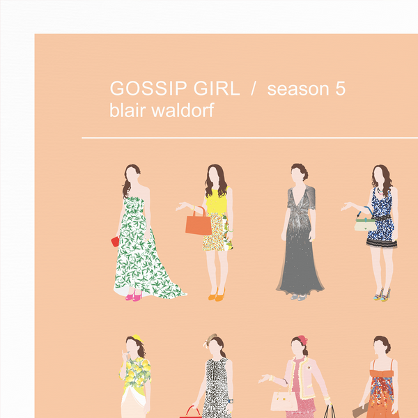 Blair Waldorf wardrobe collection set of prints, Mix and match any 2 posters