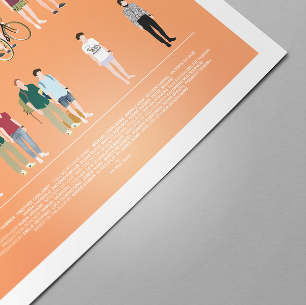 Call Me By Your Name Poster, Oliver and Elio 80s fashion minimal print LGBT