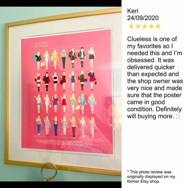 Clueless Movie Poster, Cher Horowitz fashion illustration