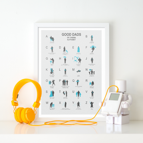 Dads in movies Abc Print Poster, Minimal poster, father's day gift