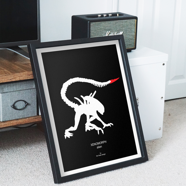 Xenomorph art poster from the Alien film series 1979-1997