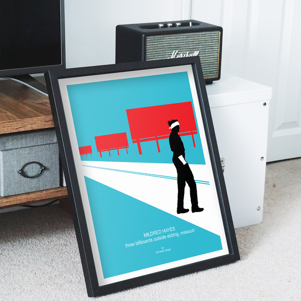 Three Billboards Outside Ebbing, Missouri, Red and Blue Modern Poster