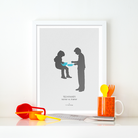 Kramer vs. Kramer Minimalist Movie Poster, Dustin Hoffman, Oscar Winner