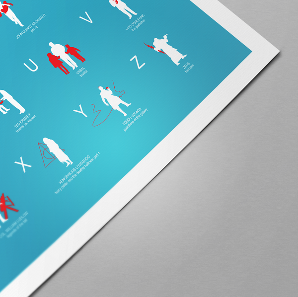 Dads in movies Abc Print Poster, Cinephile Dad Minimalist