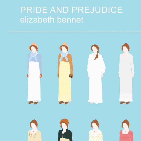 Elizabeth Bennet fashion poster, Jane Austen Pride and Prejudice