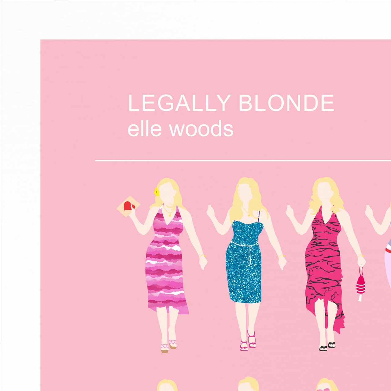 Legally Blonde Minimalist Fashion Poster, Elle Woods