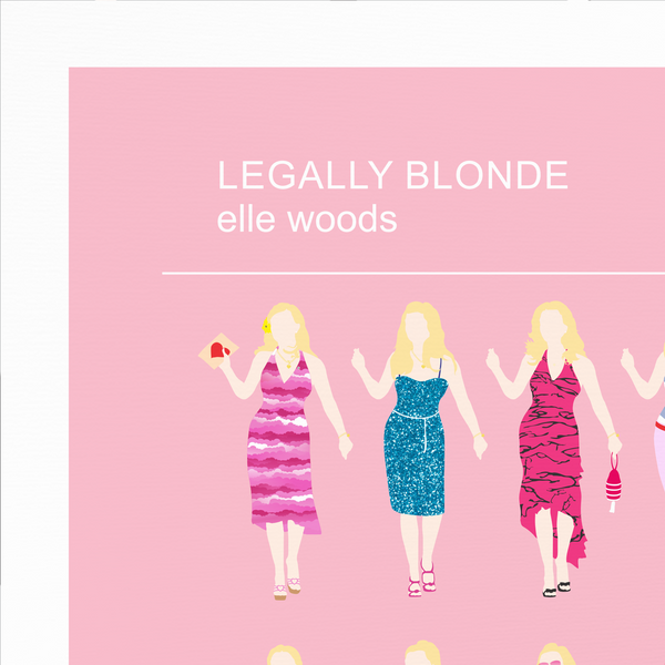 Legally Blonde Minimalist Fashion Poster, Elle Woods