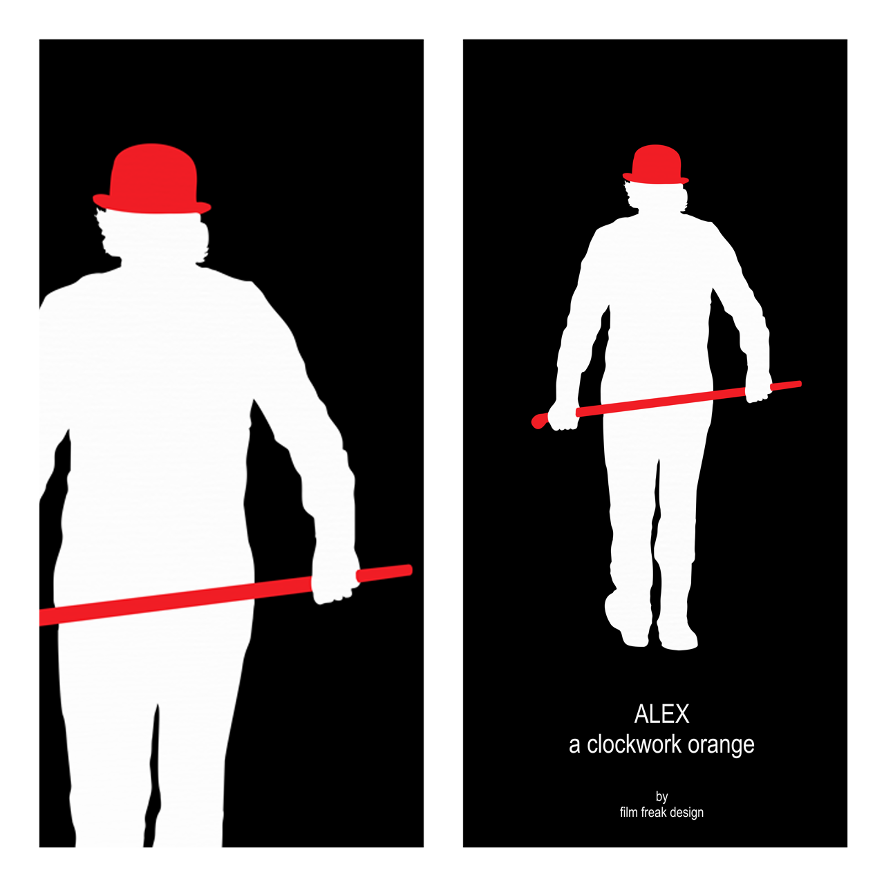 Stanley Kubrick set of 2 posters, Alex from A Clockwork Orange and Jack Torrance from The Shining