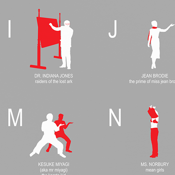 Teachers in movies Alphabet Minimalist Poster