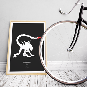 Xenomorph art poster from the Alien film series 1979-1997