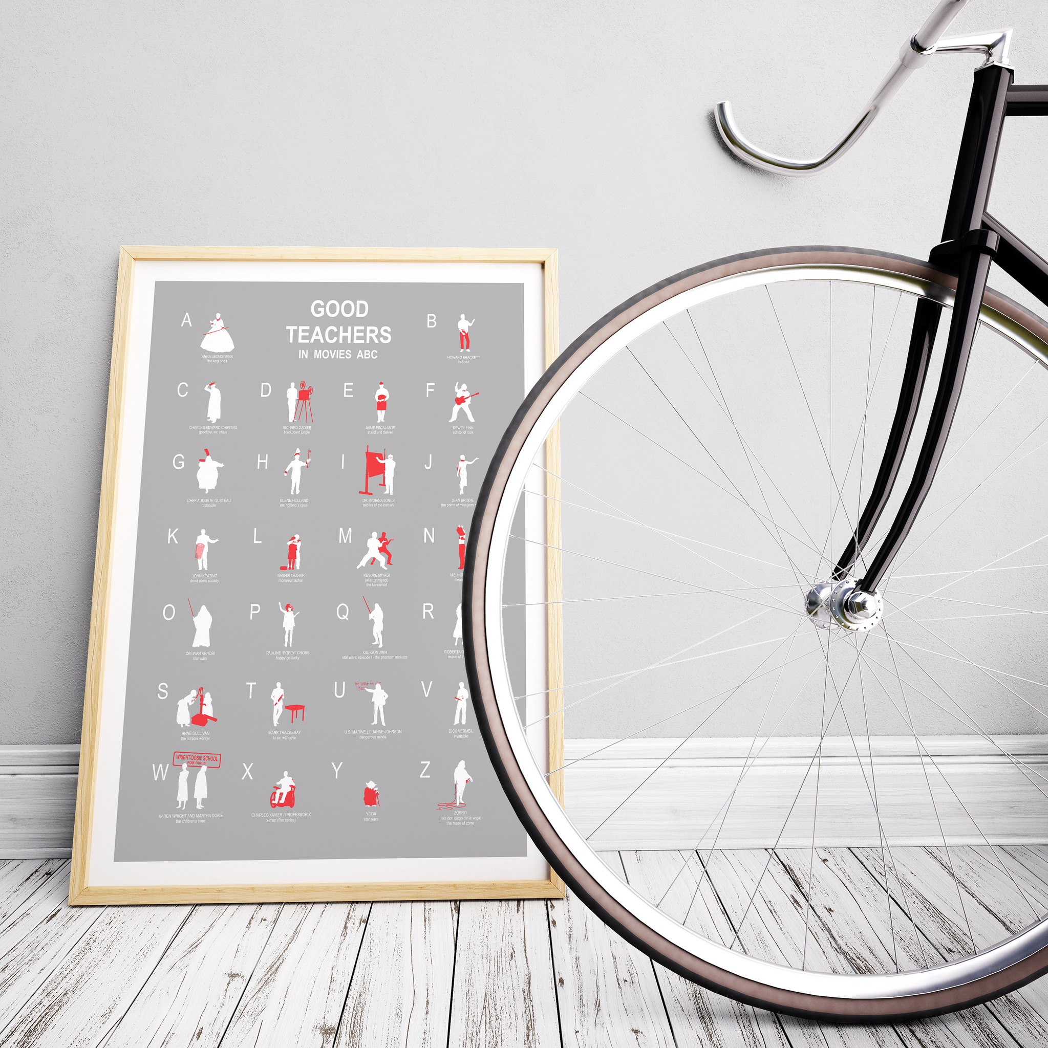 Teachers in movies Alphabet Minimalist Poster