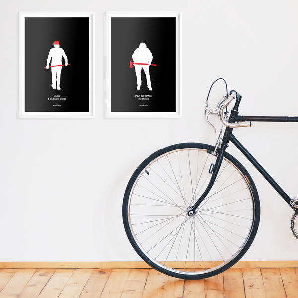 Stanley Kubrick set of 2 posters, Alex from A Clockwork Orange and Jack Torrance from The Shining