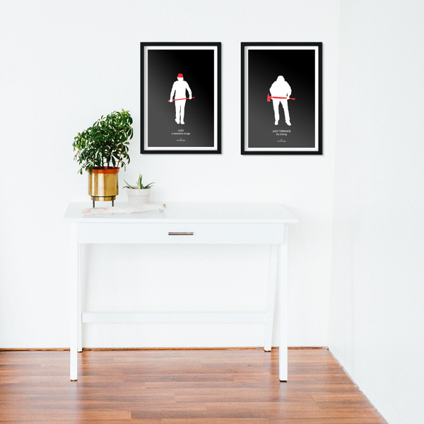 Stanley Kubrick set of 2 posters, Alex from A Clockwork Orange and Jack Torrance from The Shining