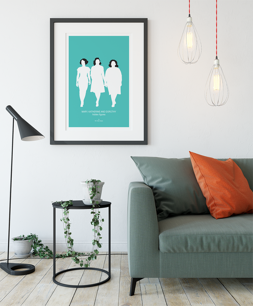 Hidden Figures Minimalist Movie Poster - Katherine Johnson Dorothy Vaughan Mary Jackson
