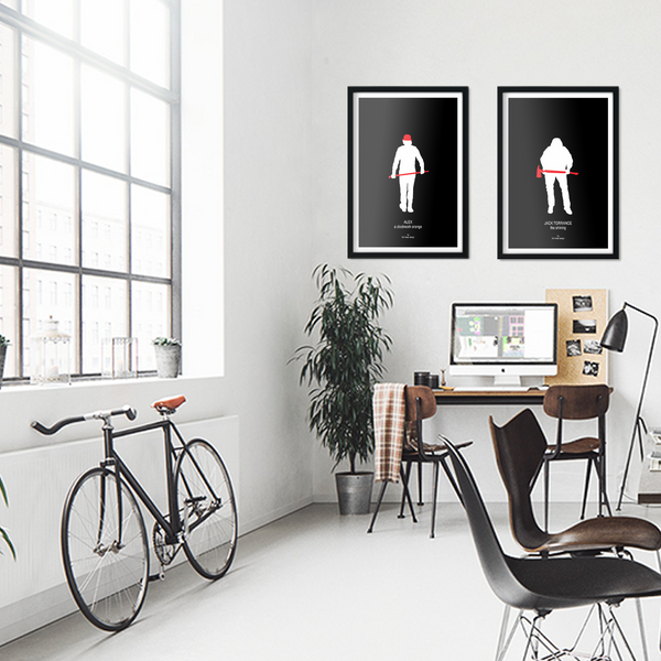Stanley Kubrick set of 2 posters, Alex from A Clockwork Orange and Jack Torrance from The Shining